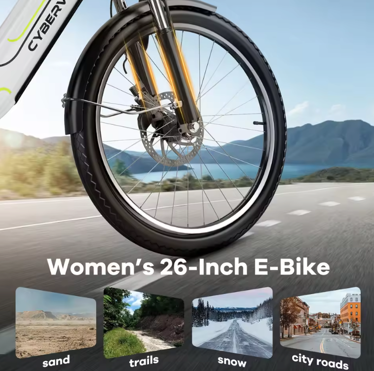 Pedal4you 26-Inch Electric Bike – 1000W Peak, 7-Speed with Removable Battery