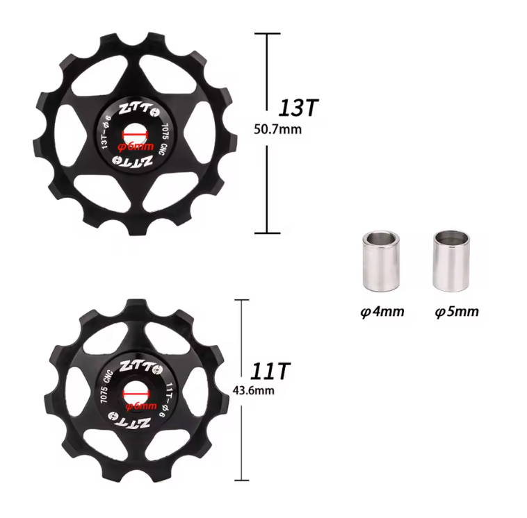 Pedal4you CNC Rear Derailleur Jockey Wheel – 11T/13T Pulley with Steel Bearings